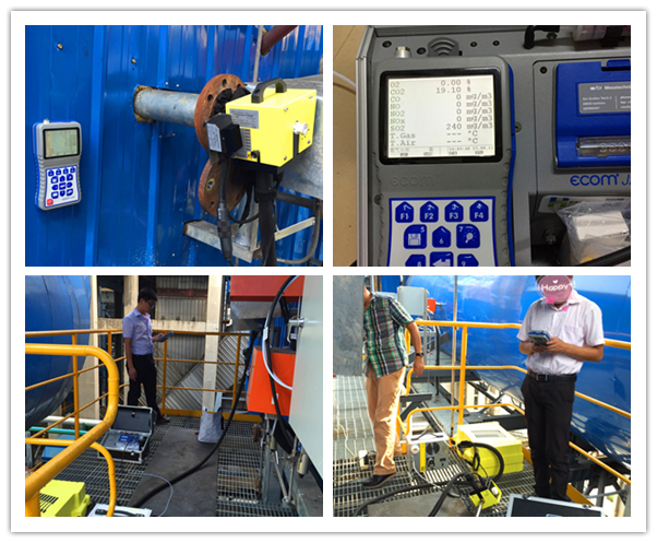 瑞新熱電的煙氣排放口測(cè)試